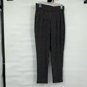 Hilary Radley black white stripe career comfort pull on pants